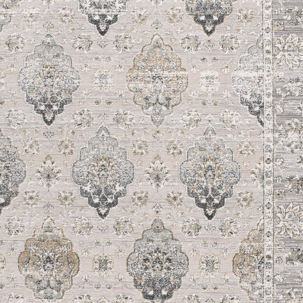 Homeroots 4' X 6' Gray Oriental Washable Non Skid Area Rug  Other Material 524872
