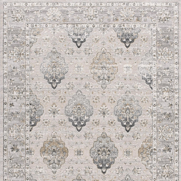 Homeroots 4' X 6' Gray Oriental Washable Non Skid Area Rug  Other Material 524872