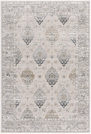 Homeroots 4' X 6' Gray Oriental Washable Non Skid Area Rug  Other Material 524872