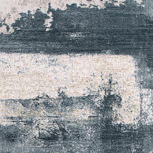 Homeroots 4' X 6' Blue And Beige Abstract Washable Non Skid Area Rug  Other Material 524873