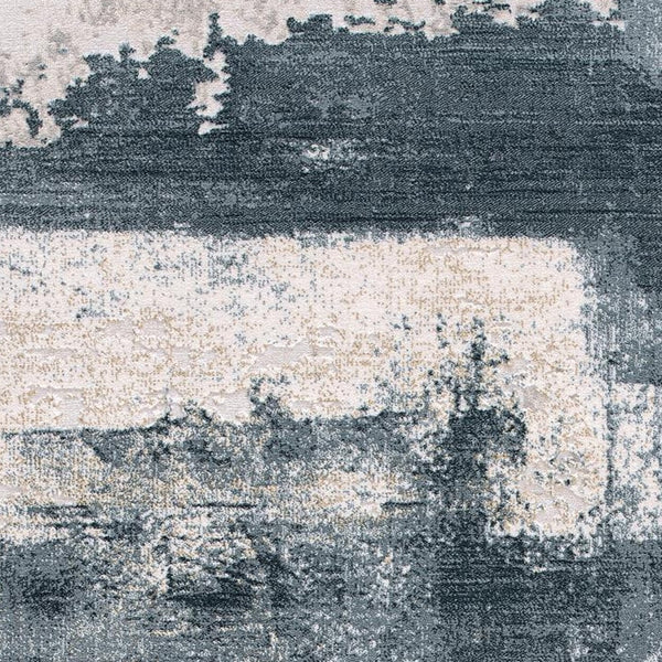 Homeroots 4' X 6' Blue And Beige Abstract Washable Non Skid Area Rug  Other Material 524873