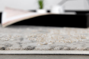 Homeroots 4' X 6' Gray Abstract Washable Non Skid Area Rug  Other Material 524874