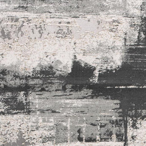 Homeroots 4' X 6' Gray Abstract Washable Non Skid Area Rug  Other Material 524874