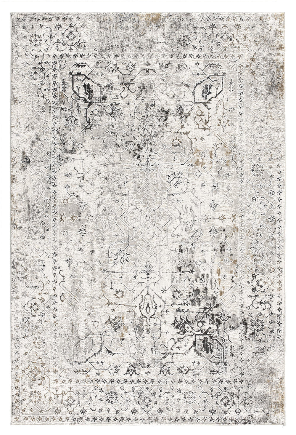 Homeroots 10' Gray And Ivory Oriental Washable Non Skid Runner Rug  Polyester 524876