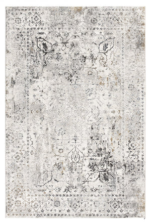 Homeroots 10' Gray And Ivory Oriental Washable Non Skid Runner Rug  Polyester 524876