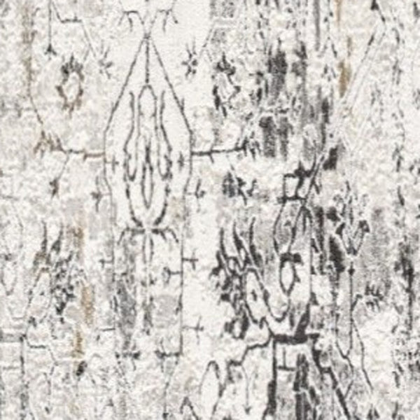 Homeroots 13' Gray And Ivory Oriental Washable Non Skid Runner Rug  Polyester 524877