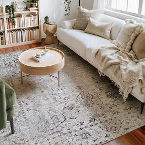 Homeroots 15' Gray And Ivory Oriental Washable Non Skid Runner Rug  Polyester 524878