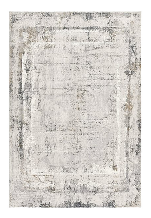 Homeroots 10' Gray And Ivory Abstract Distressed Runner Rug  Polyester 524899