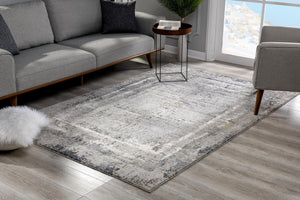 Homeroots 10' Gray And Ivory Abstract Distressed Runner Rug  Polyester 524899