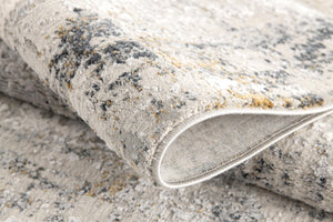 Homeroots 10' Gray And Ivory Abstract Distressed Runner Rug  Polyester 524899