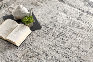 HomeRoots 8' Gray and Ivory Abstract Distressed Runner Rug – Stylish, Durable, and Perfect for High-Traffic Spaces! 524903