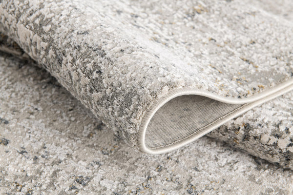 Homeroots 20' Gray And Ivory Damask Distressed Runner Rug  Polyester 524907