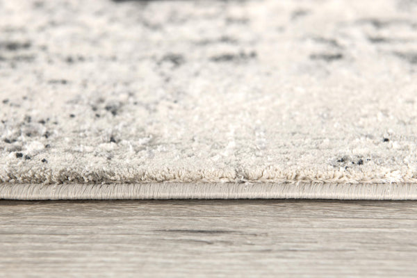 Homeroots 10' Gray And Ivory Oriental Distressed Runner Rug  Polyester 524909