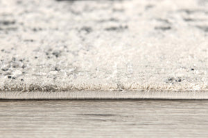 Homeroots 13' Gray And Ivory Oriental Distressed Runner Rug  Polyester 524910