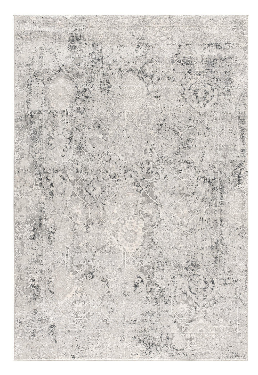 Homeroots 20' Gray And Ivory Oriental Distressed Runner Rug  Polyester 524912