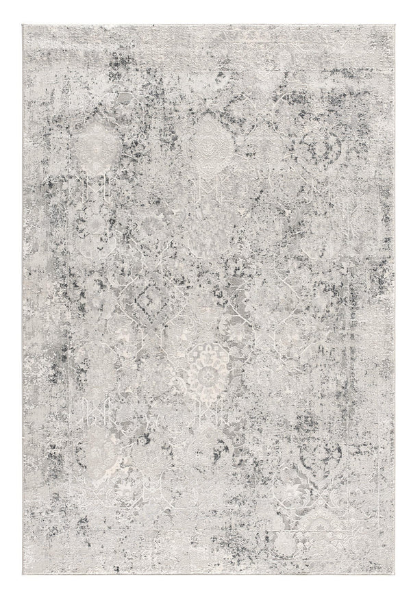 Homeroots 20' Gray And Ivory Oriental Distressed Runner Rug  Polyester 524912