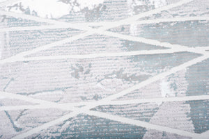 Homeroots 7' X 9' Blue And Gray Abstract Washable Non Skid Area Rug  Polyester 524919