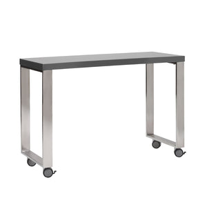 HomeRoots 39" Gray and Silver Rolling Writing Desk - Modern, Mobile, and Multi-Functional Workspace Solution 524924