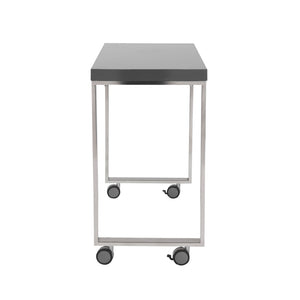 HomeRoots 39" Gray and Silver Rolling Writing Desk - Modern, Mobile, and Multi-Functional Workspace Solution 524924