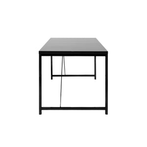 Homeroots 47" Black Wood And Stainless Steel Writing Desk - Modern Classic Design For Home Office Or Bedroom   524925