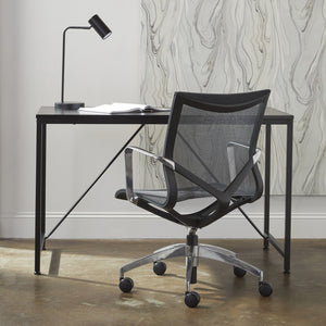 Homeroots 47" Black Wood And Stainless Steel Writing Desk - Modern Classic Design For Home Office Or Bedroom   524925