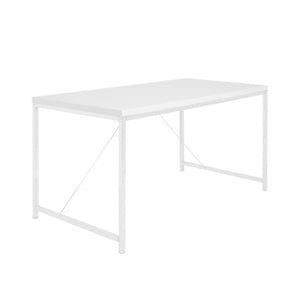 Homeroots 47" White Wood And Stainless Steel Writing Desk - Stylish Home Office Furniture For Productivity   524926