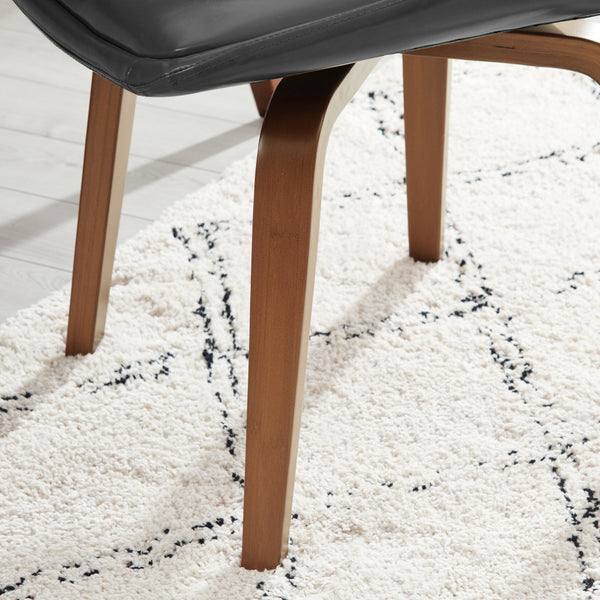 Homeroots Gray And Brown Upholstered Faux Leather Dining Arm Chair  Wood 524940