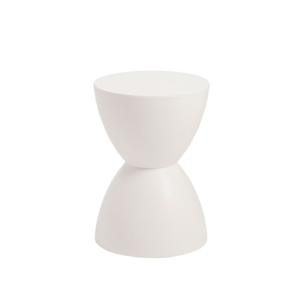 Homeroots 17" White Heavy Duty Plastic Round Pedestal End Table   524950