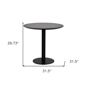 Homeroots 32" Black Rounded Steel Bar Table   524951