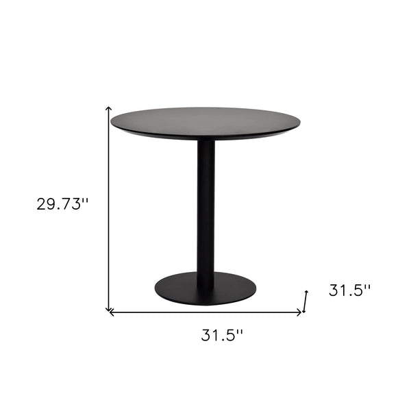 Homeroots 32" Black Rounded Steel Bar Table   524951