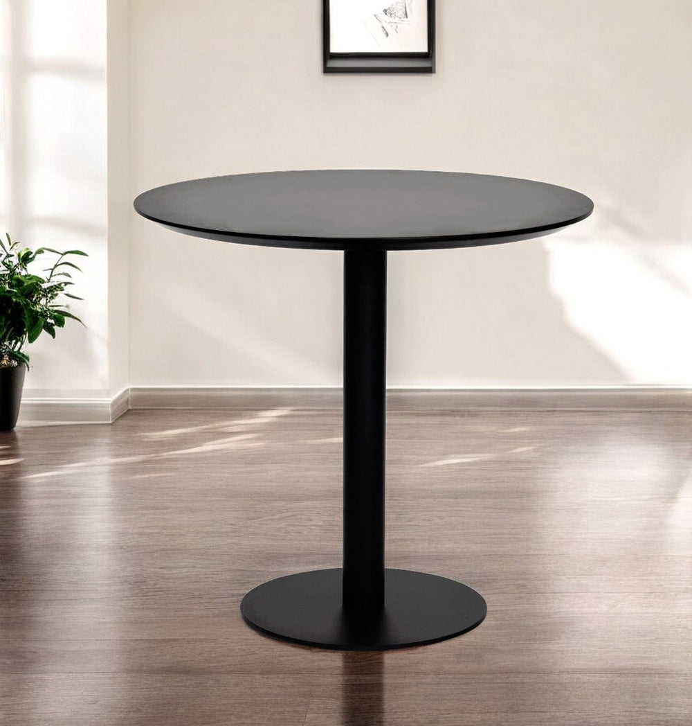 Homeroots 32" Black Rounded Steel Bar Table   524951