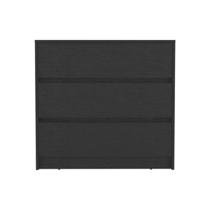 Homeroots 33" Black Three Drawer Dresser  Manufactured Wood 524956