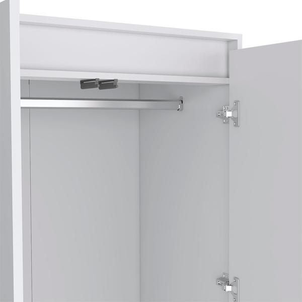 Homeroots 32" White Two Drawer Combo Dresser  Manufactured Wood 524957