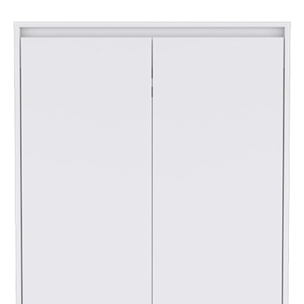 HomeRoots 32" Stylish White Two Drawer Combo Dresser - Modern Wardrobe Cabinet with Versatile Storage Solutions 524957