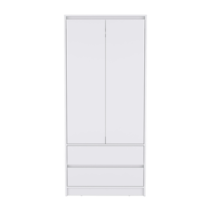 Homeroots 32" White Two Drawer Combo Dresser  Manufactured Wood 524957