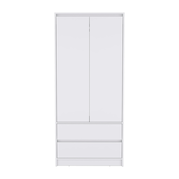 Homeroots 32" White Two Drawer Combo Dresser  Manufactured Wood 524957