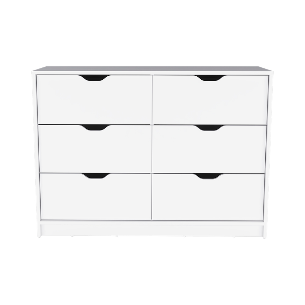 Homeroots 42" White Four Drawer Dresser  Manufactured Wood 524959