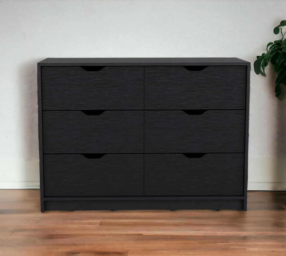 Homeroots 42" Black Four Drawer Dresser  Manufactured Wood 524960