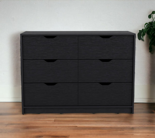Homeroots 42" Black Four Drawer Dresser  Manufactured Wood 524960