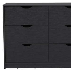 Homeroots 42" Black Four Drawer Dresser  Manufactured Wood 524960