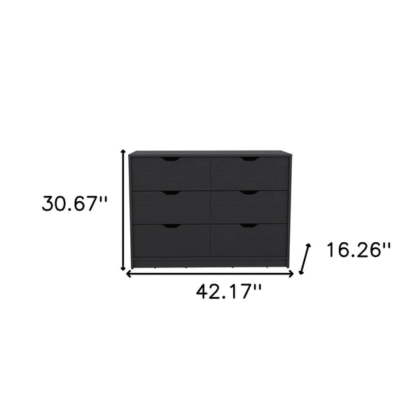 Homeroots 42" Black Four Drawer Dresser  Manufactured Wood 524960