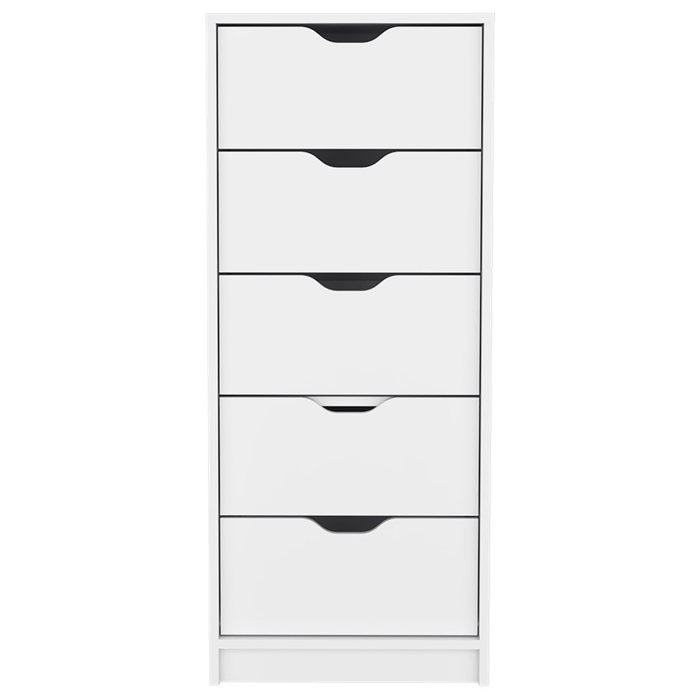 Homeroots 18" White Five Drawer Standard Chest  Manufactured Wood 524961