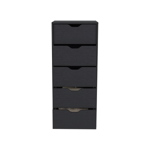 Homeroots 18" Black Five Drawer Standard Chest  Manufactured Wood 524962