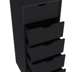 Homeroots 18" Black Five Drawer Standard Chest  Manufactured Wood 524962