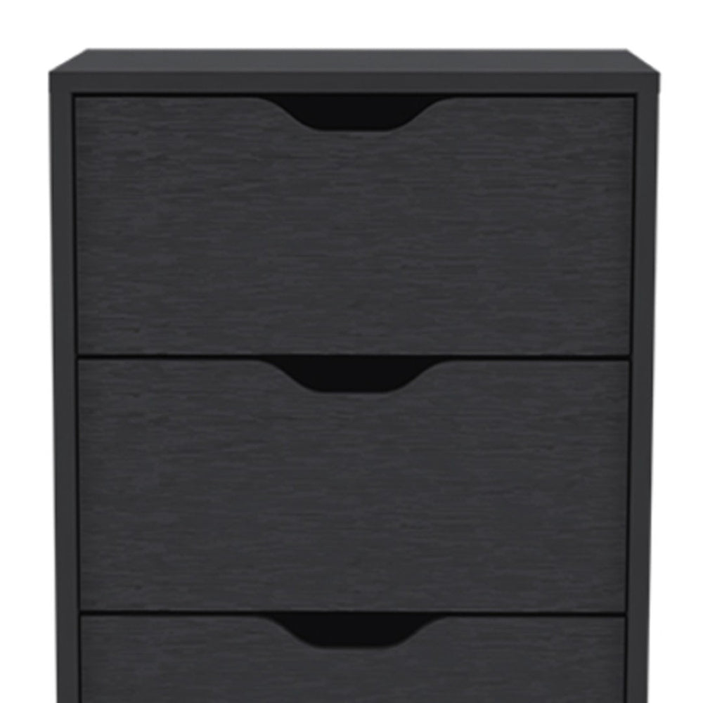 HomeRoots 18" Tall Five Drawer Chest - Modern Space-Saving Storage Solution for Bedroom Organization & Style Black 524962