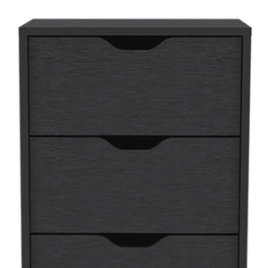 Homeroots 18" Black Five Drawer Standard Chest  Manufactured Wood 524962