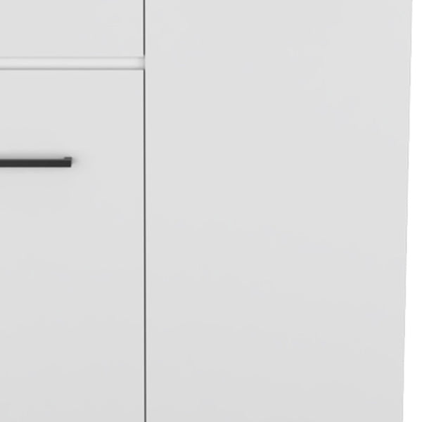 HomeRoots 37" White Wood Accent Cabinet - Stylish Storage Solution with Two Doors, Drawer & Versatile Design 524963
