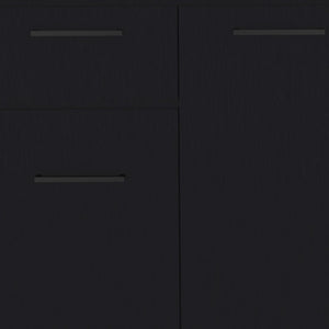 HomeRoots 37" Black Wood Accent Cabinet - Modern Storage Solutions for TV, Microwave & More in Any Room 524964