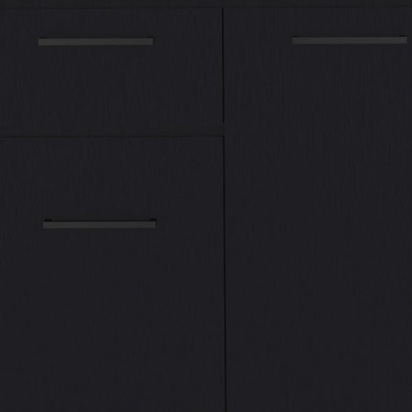 HomeRoots 37" Black Wood Accent Cabinet - Modern Storage Solutions for TV, Microwave & More in Any Room 524964