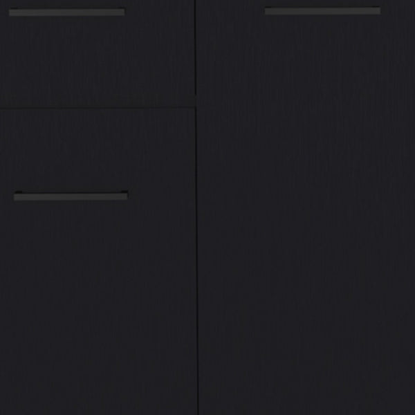 HomeRoots 37" Black Wood Accent Cabinet - Modern Storage Solutions for TV, Microwave & More in Any Room 524964